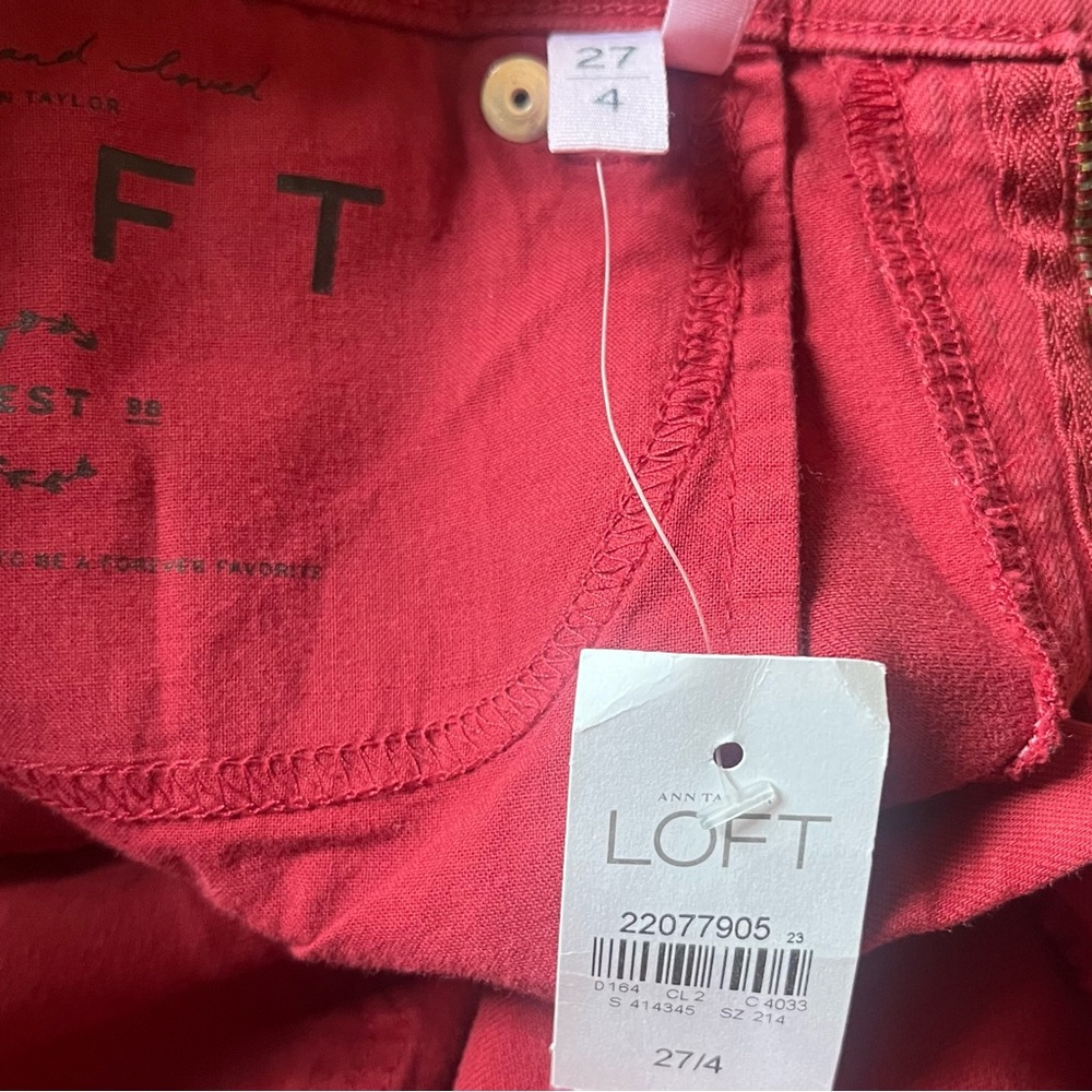 LOFT Women's Vibrant Red Modern Skinny Jeans - Picture 6 of 6